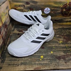 adidas CourtJam Control 3 M Cloud White Core Black Men Tennis Shoes IF7888 Sz 12